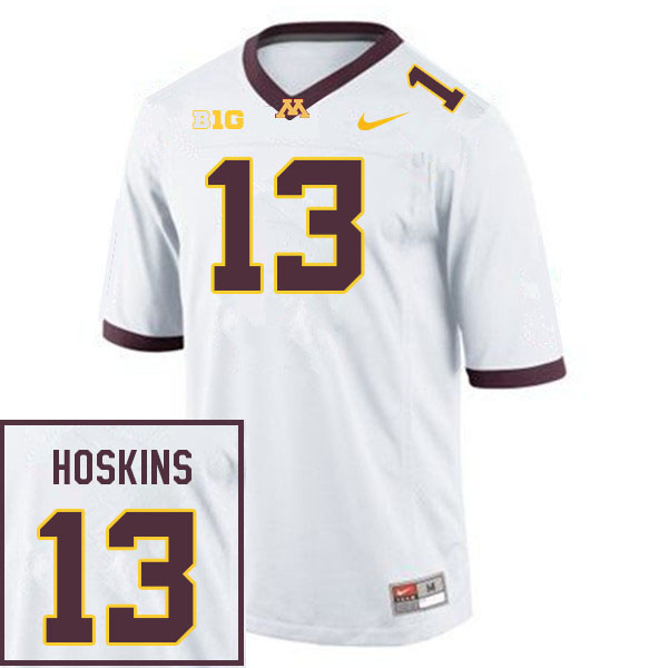 Men #13 Kristen Hoskins Minnesota Golden Gophers College Football Jerseys Sale-White - Click Image to Close